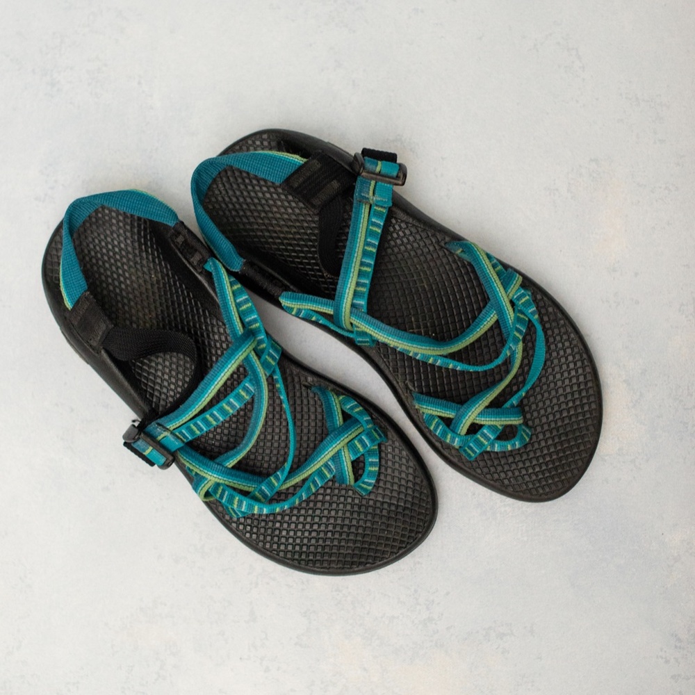 Chaco Blue & Green Double Strap Size 8